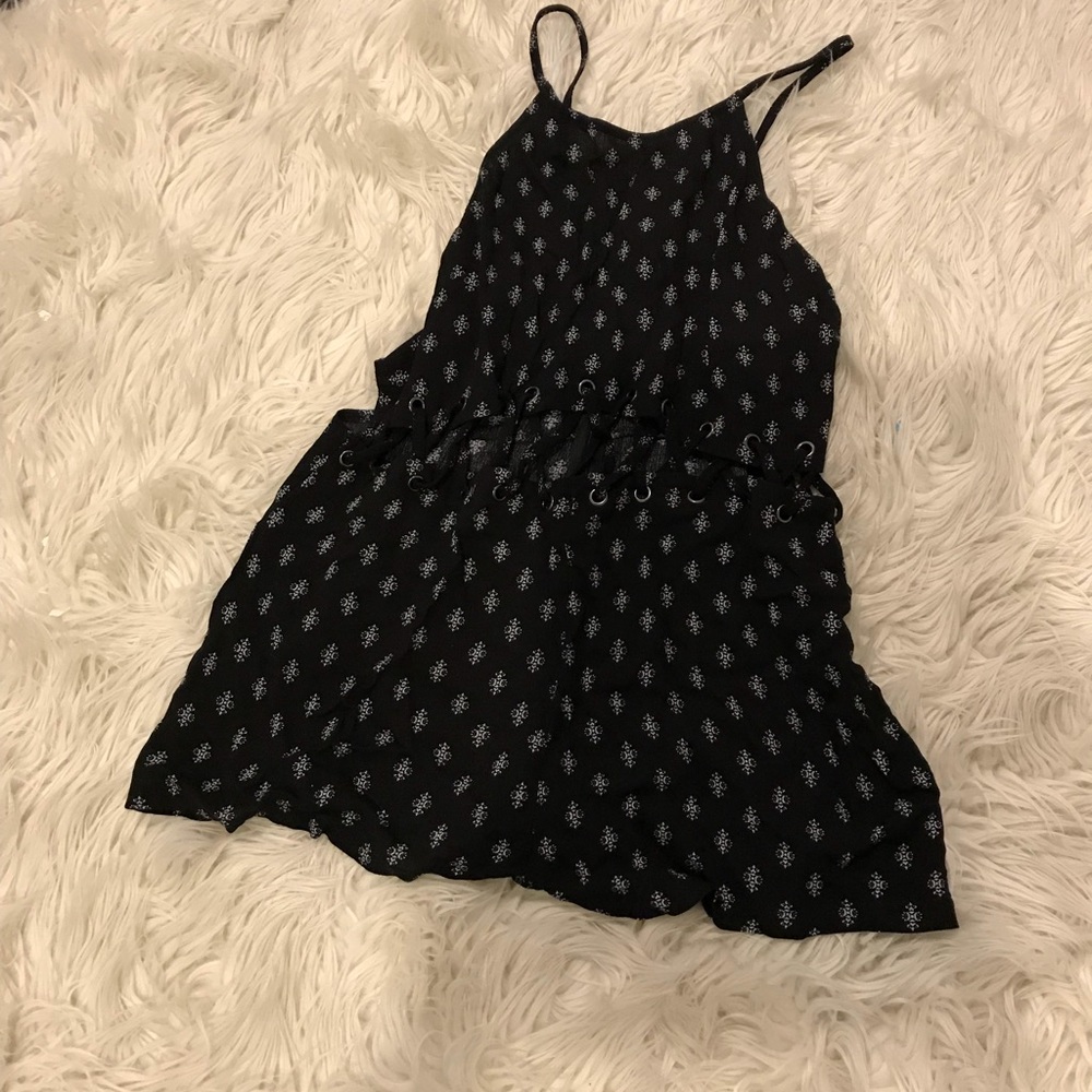 LF black and white patterned romper